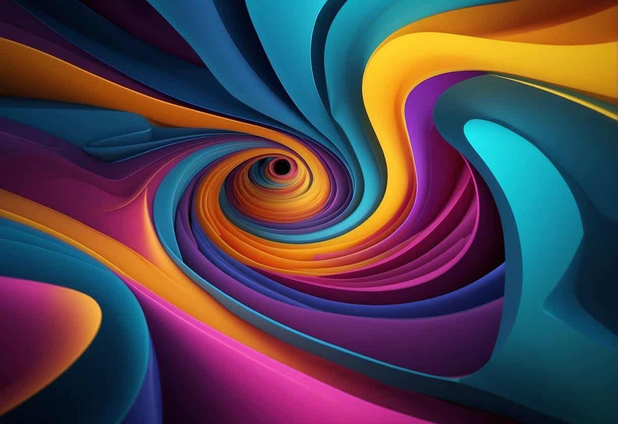 A dynamic video background with abstract shapes and vibrant colors swirling and morphing to create an engaging and visually stimulating effect