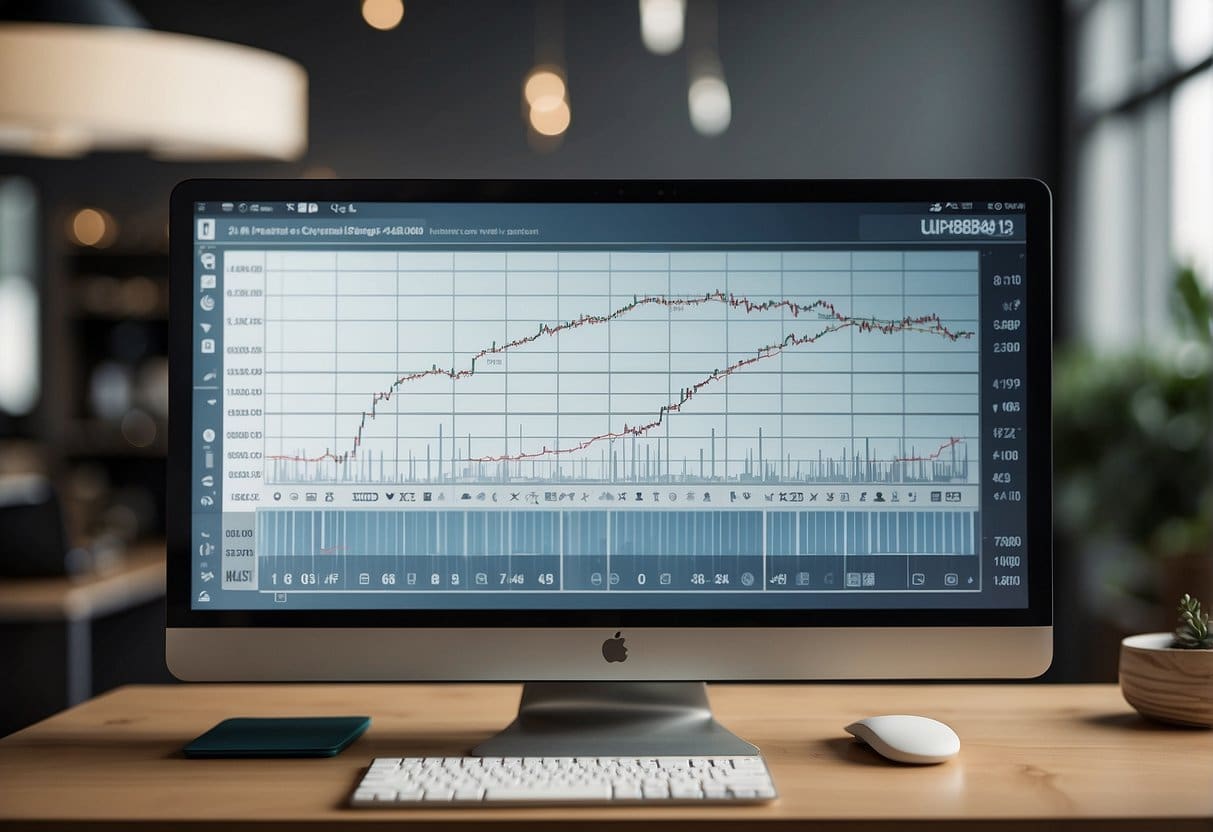 A computer screen displaying a well-designed form with clear labels and easy-to-use input fields. A graph showing an upward trend in conversion rates
