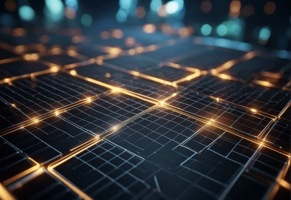A grid layout intersects with other design systems, forming the basics of web design