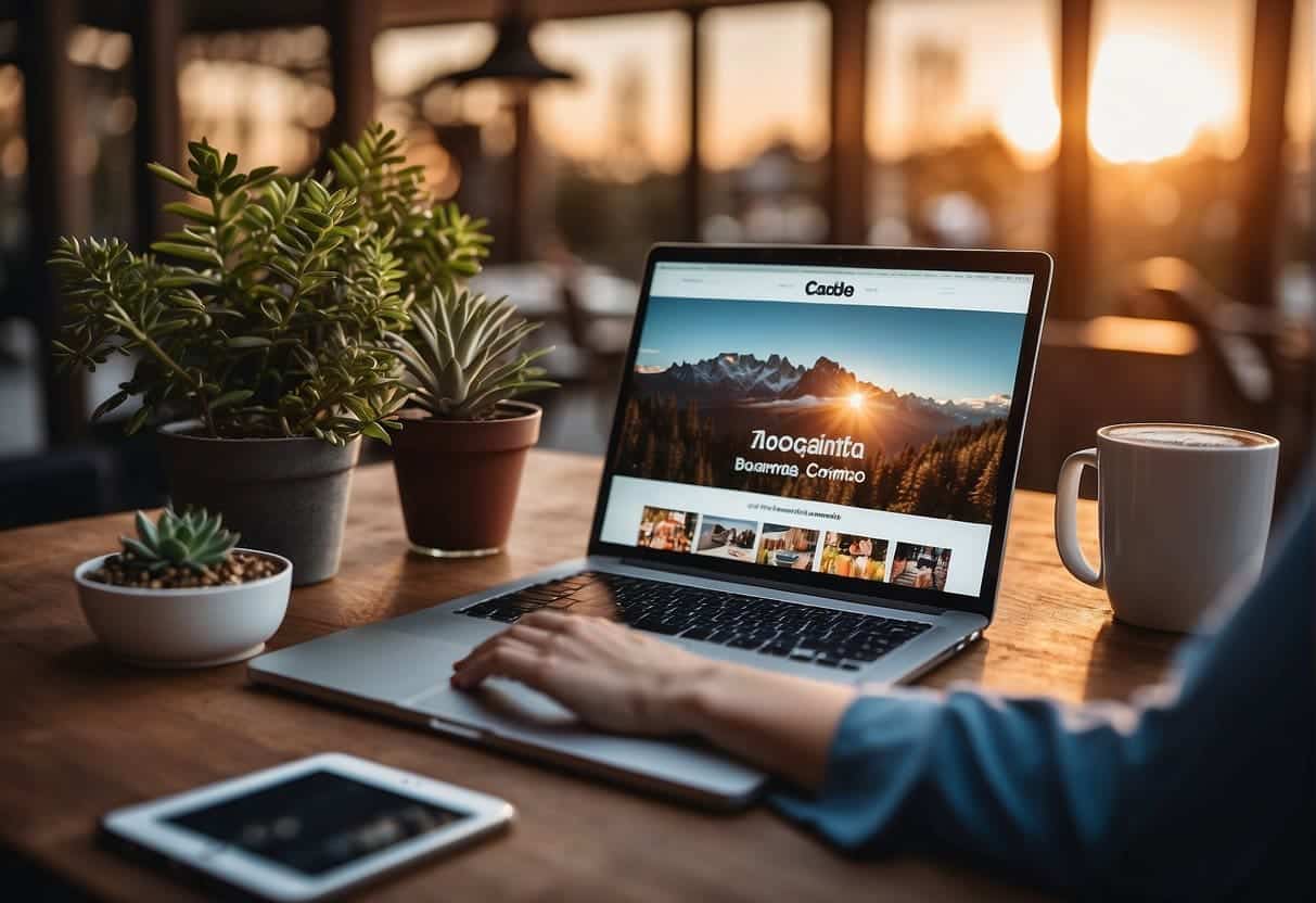 A vibrant Instagram feed with branded content, engaging captions, and strategic use of hashtags. Product images and customer testimonials showcase the effectiveness of social commerce