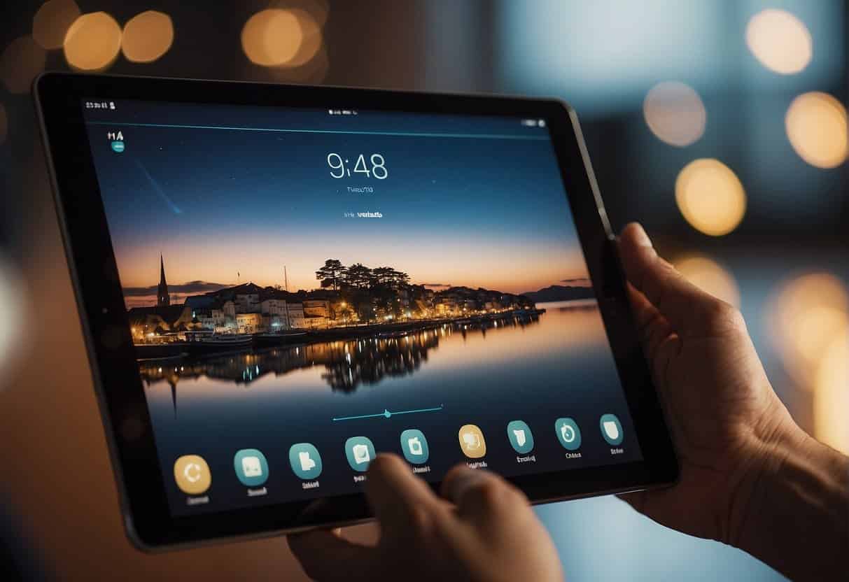 A user seamlessly transitions from a smartphone to a tablet, with the interface adapting to each device without sacrificing consistency