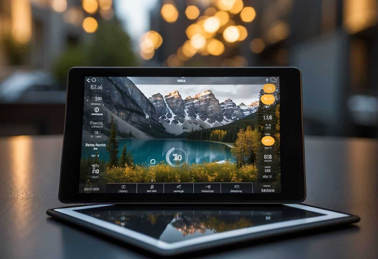 A smartphone and a tablet displaying the same interface, with a user interacting seamlessly between the two devices. The design is consistent yet adaptable to different screen sizes and touch interactions