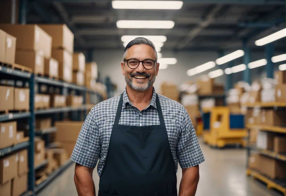 A small business owner uses AI to optimize their supply chain, reducing waste and increasing efficiency