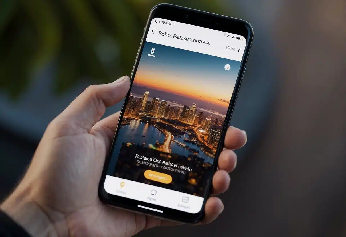 A smartphone displaying a website with seamless transitions and engaging content