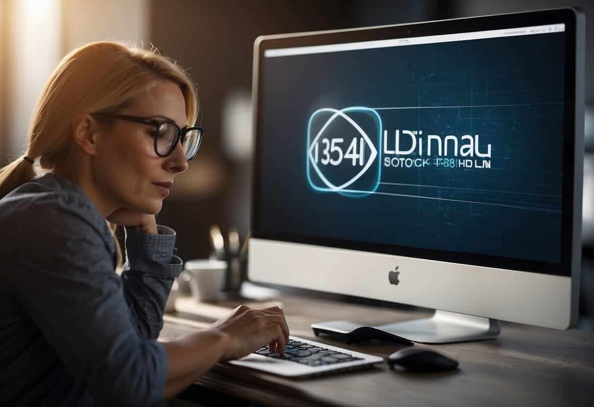 A website logo is being designed, with a focus on brand impact and identity. The logo is being measured for placement on the website