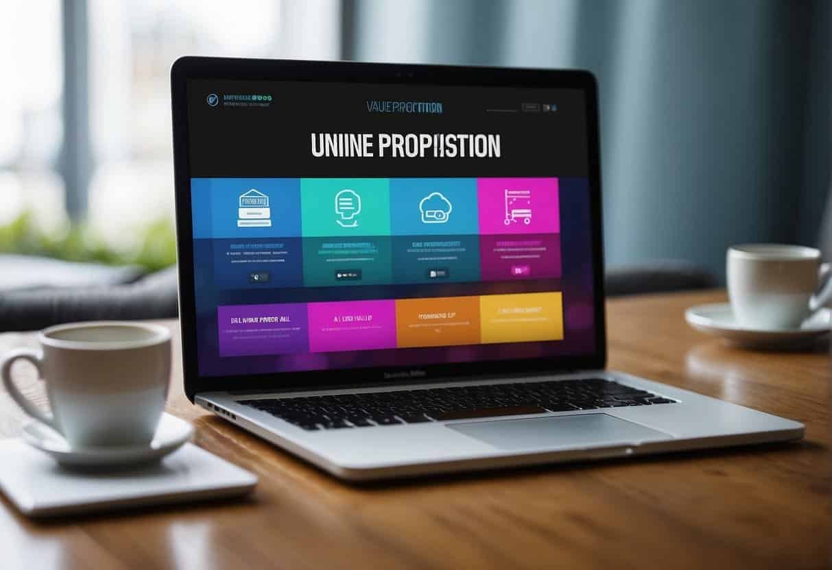 A website with clear, bold text stating its unique value proposition. Vibrant colors and engaging visuals draw in the viewer's attention