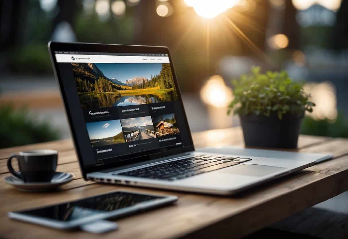 A customer's digital journey is depicted with a personalized web experience, showcasing seamless interaction and tailored content