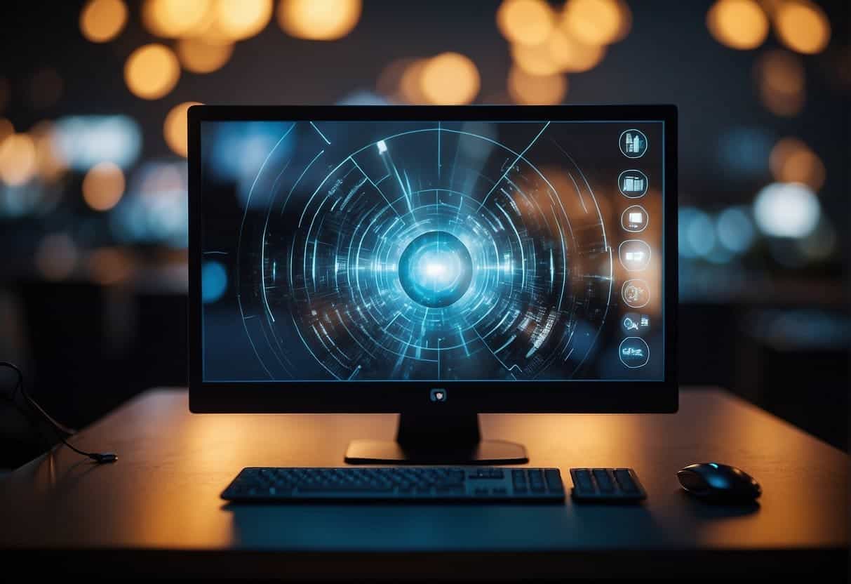 A computer screen with multiple pop-up windows interrupting a user's task, causing frustration and distraction