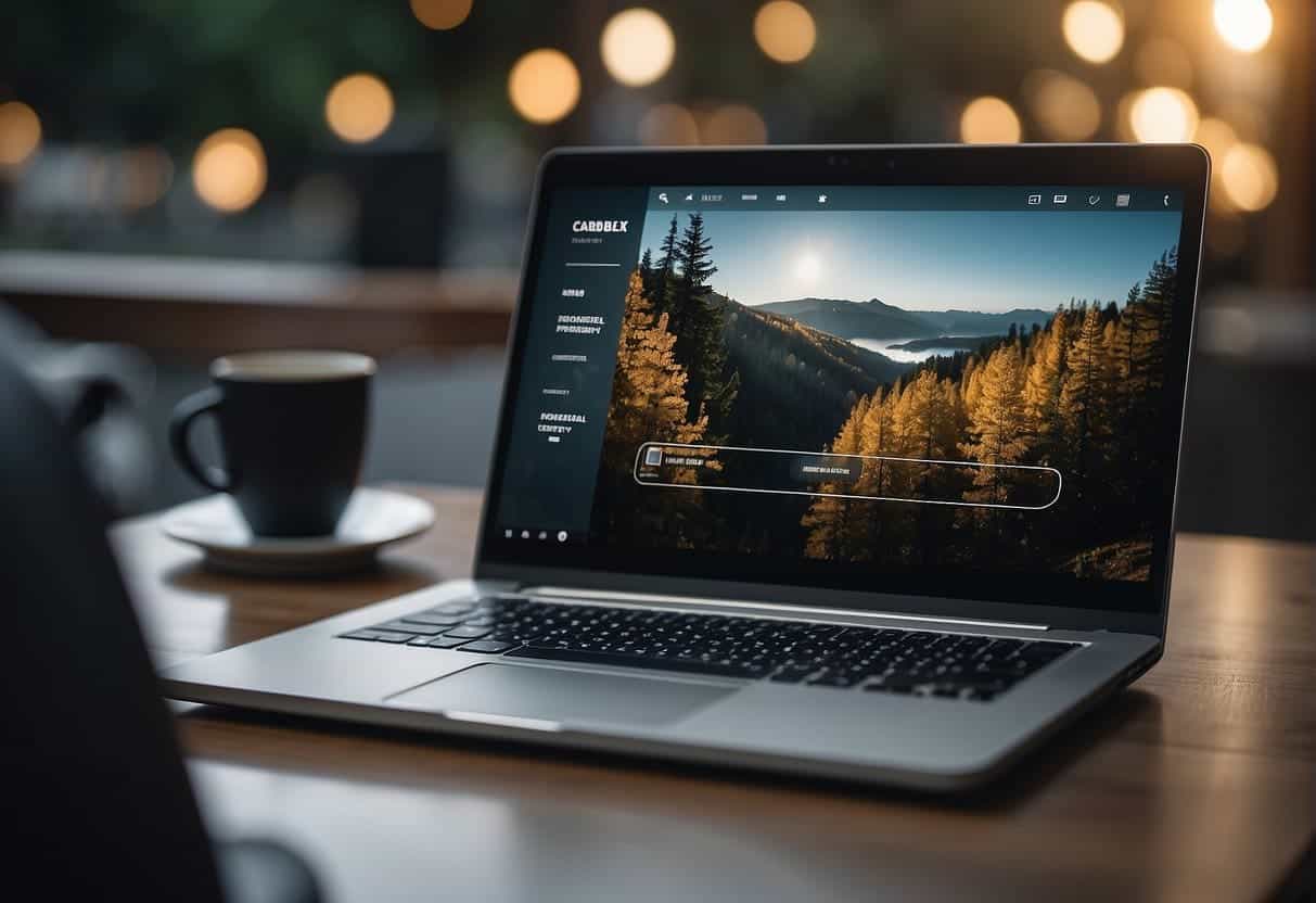 A laptop displaying a website with clear navigation, engaging visuals, and relevant content. Keywords strategically placed and a mobile-friendly design
