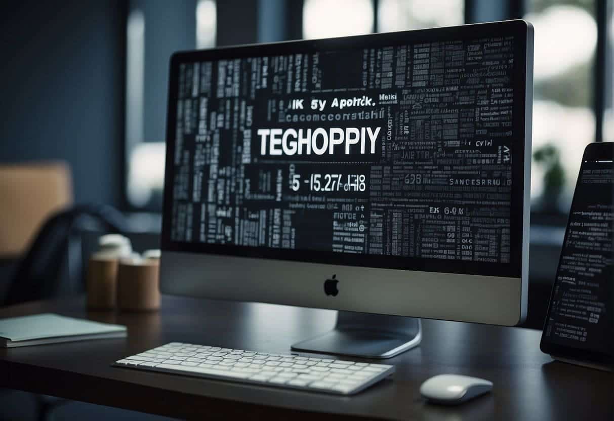 A computer screen displaying various advanced typography techniques and their impact on SEO