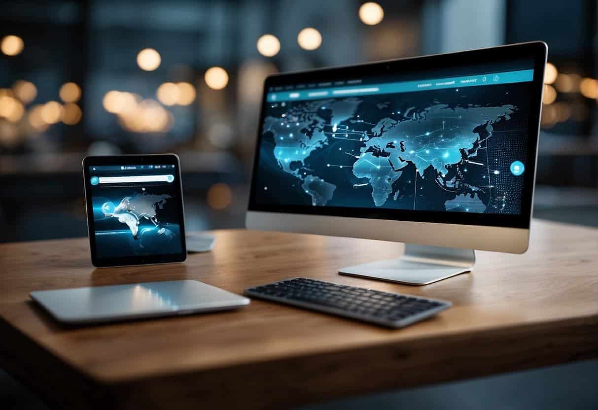 Various devices (phone, tablet, laptop) connect seamlessly. A cohesive user experience is evident through consistent messaging and branding