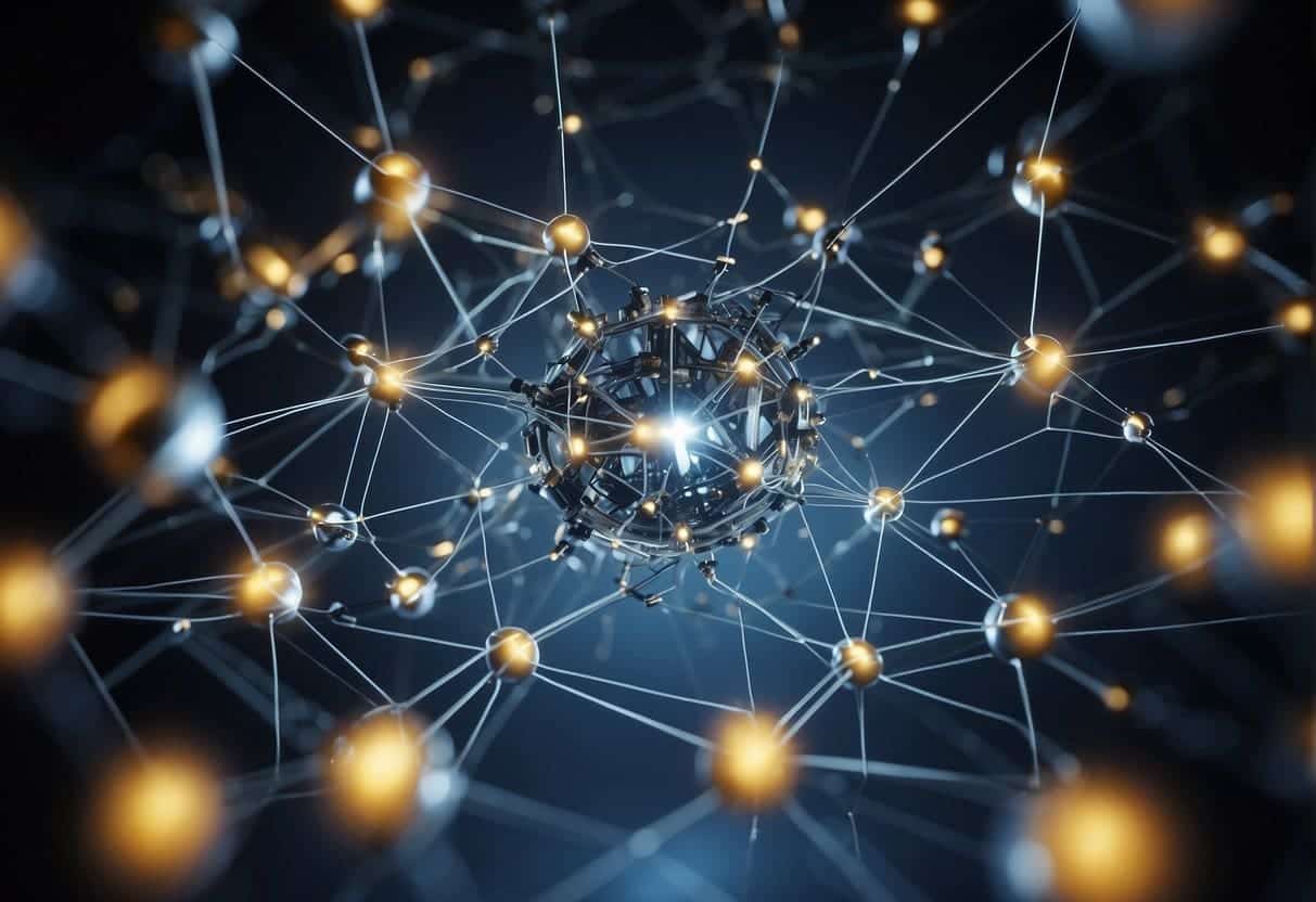 A network of interconnected devices communicate seamlessly, representing cross-device marketing strategies and user cohesion in the era of emerging technologies and future trends
