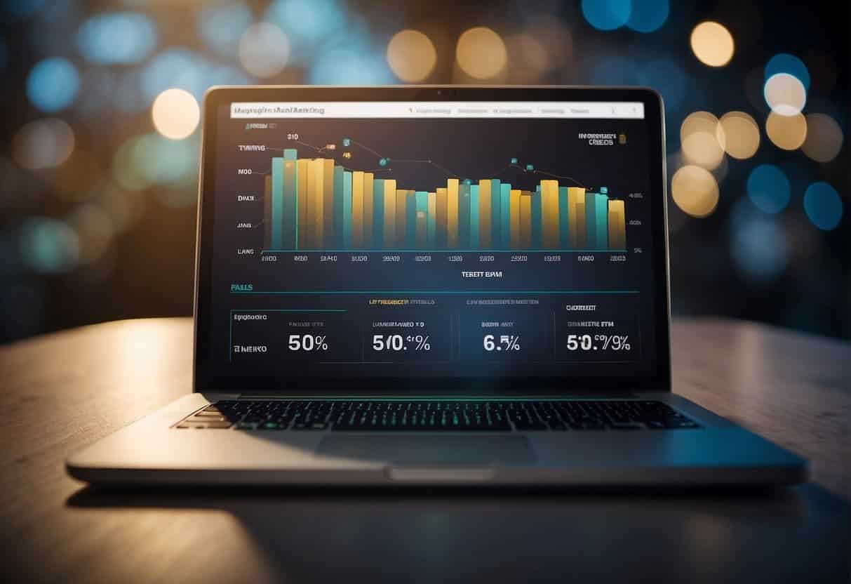 A graph showing the increase in sales and engagement after implementing influencer marketing strategies, with a focus on budgeting and ROI measurement