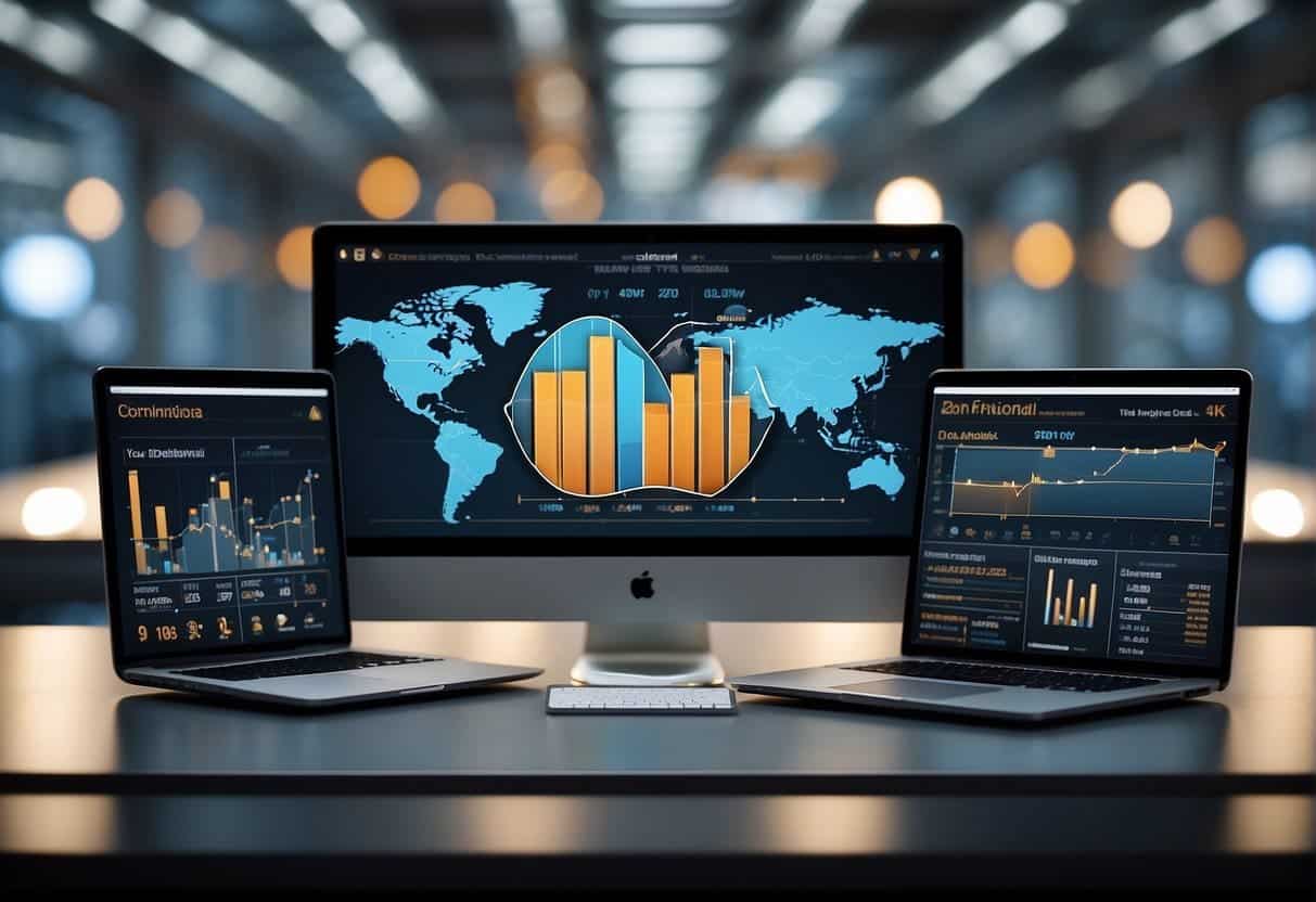 Various customer data platforms displayed side by side with charts and graphs comparing their implementation and operation
