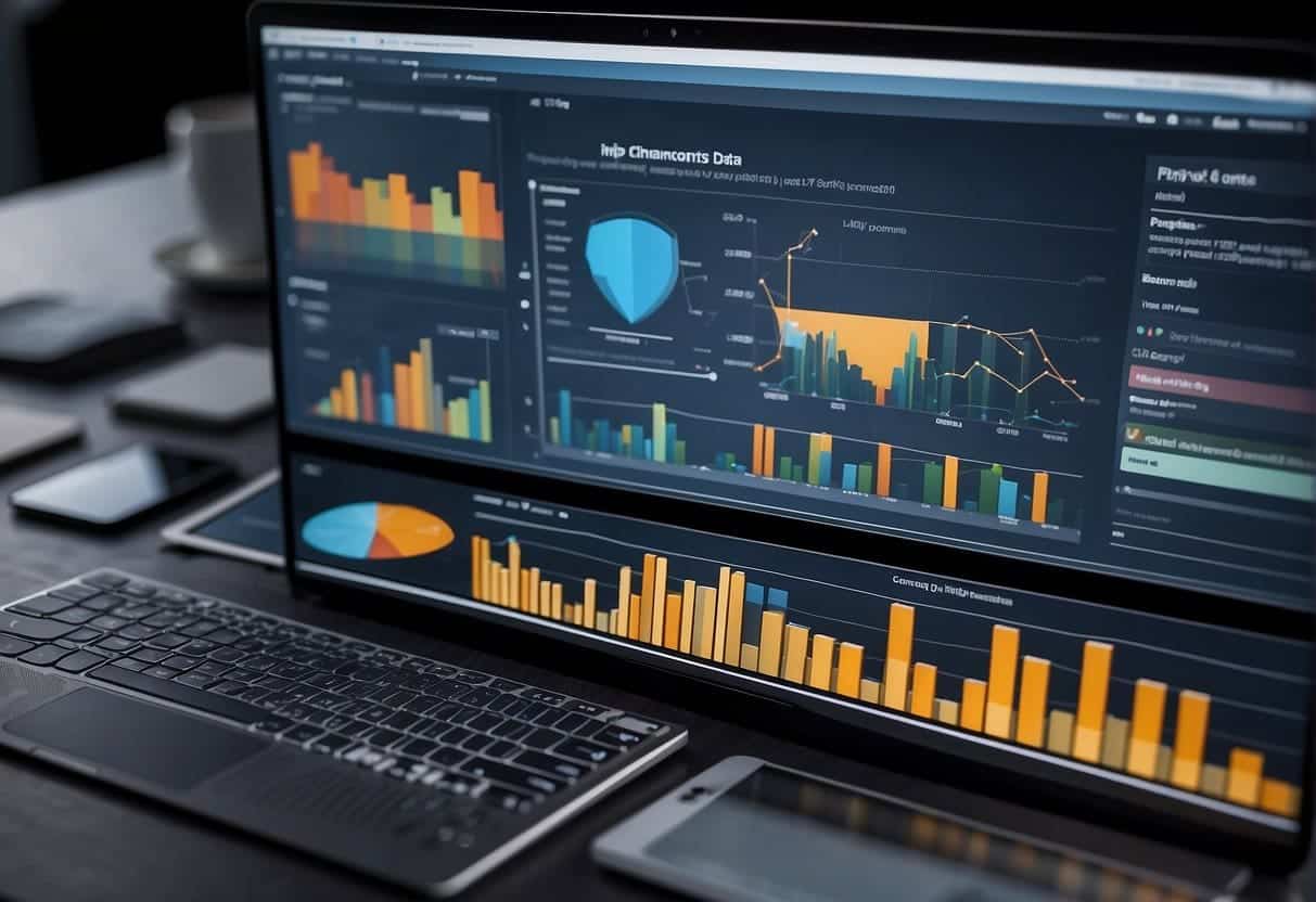 Various customer data platforms displayed side by side, with graphs and charts showing segmentation and profiling data. Labels indicate comparison of top platforms