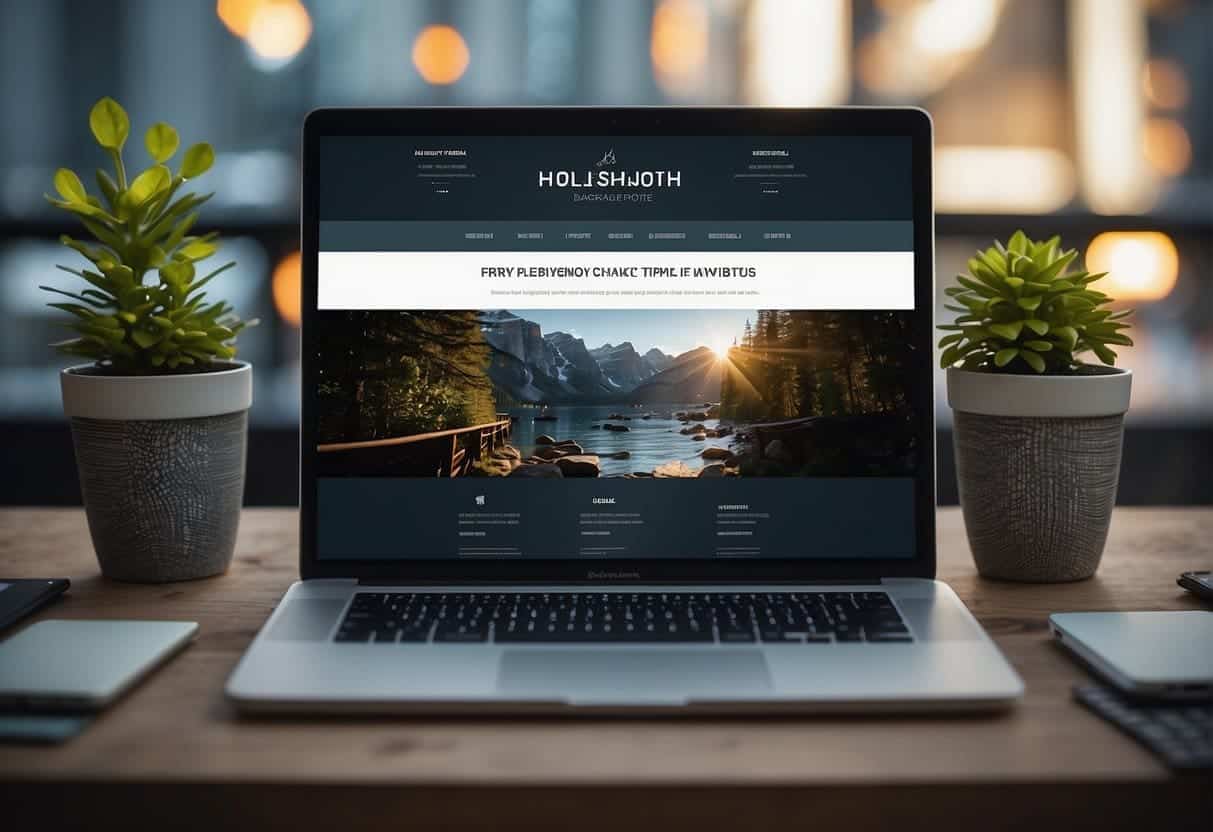 A website with a strong visual design and clear navigation, surrounded by various high-quality backlinks pointing towards it from other reputable websites