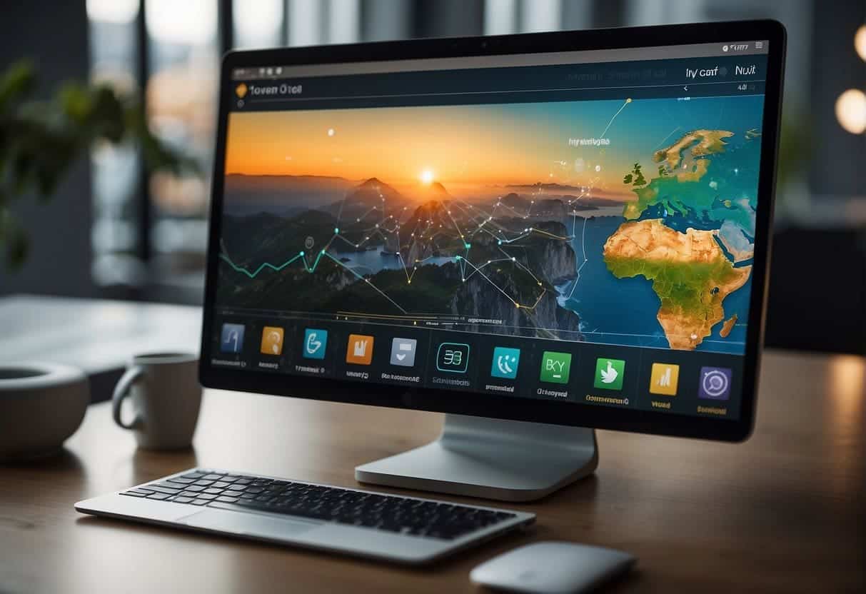 A computer screen displays a website with clear navigation, inviting colors, and intuitive layout. The user's journey is guided by visual cues and seamless interactions, creating a positive emotional response
