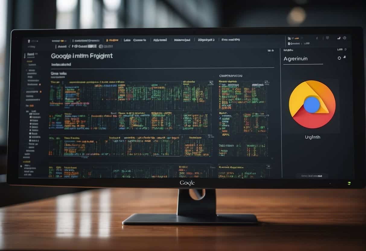 A computer screen displaying Google's algorithm updates with search intent understanding and user experience emphasized