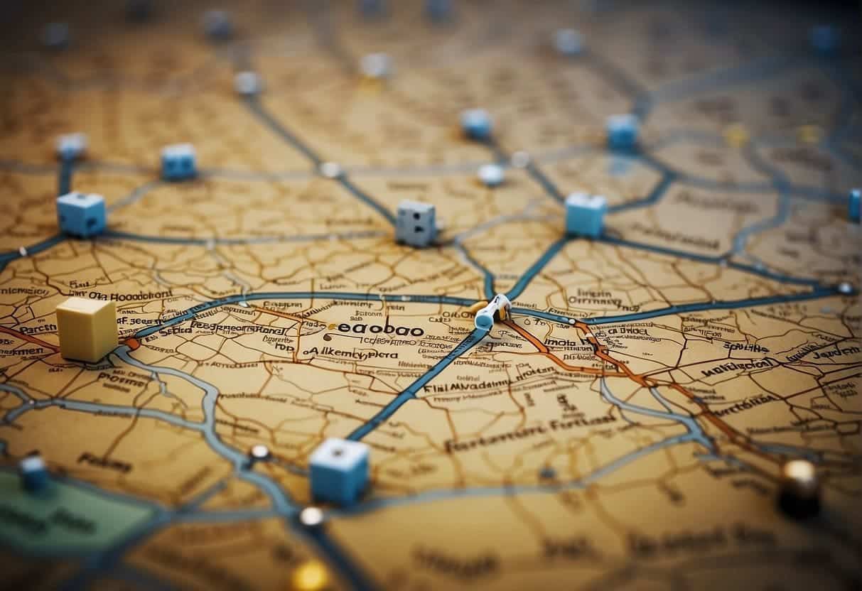 A website map with clear pathways and labeled SEO tools