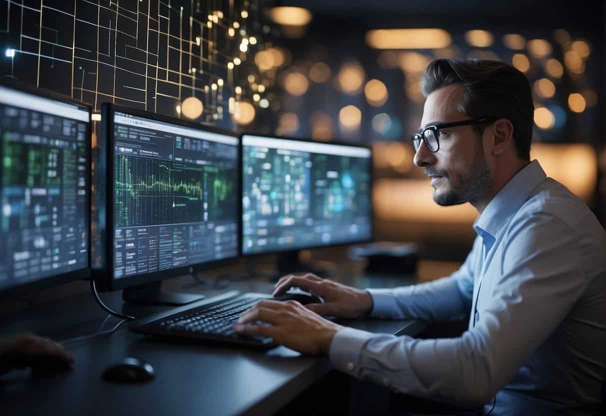 AI algorithms optimize website code, while a web designer integrates them. The foundation is set for SEO success