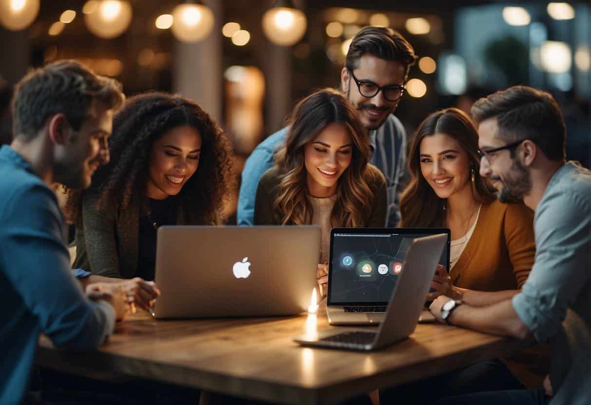 A group of bloggers and vloggers navigating through social media and search algorithm changes