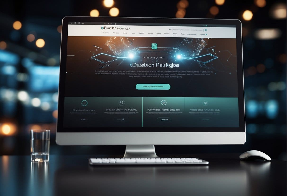 A website displayed on a high-resolution screen with dynamic elements and smooth transitions, showcasing fast loading times and seamless interactivity