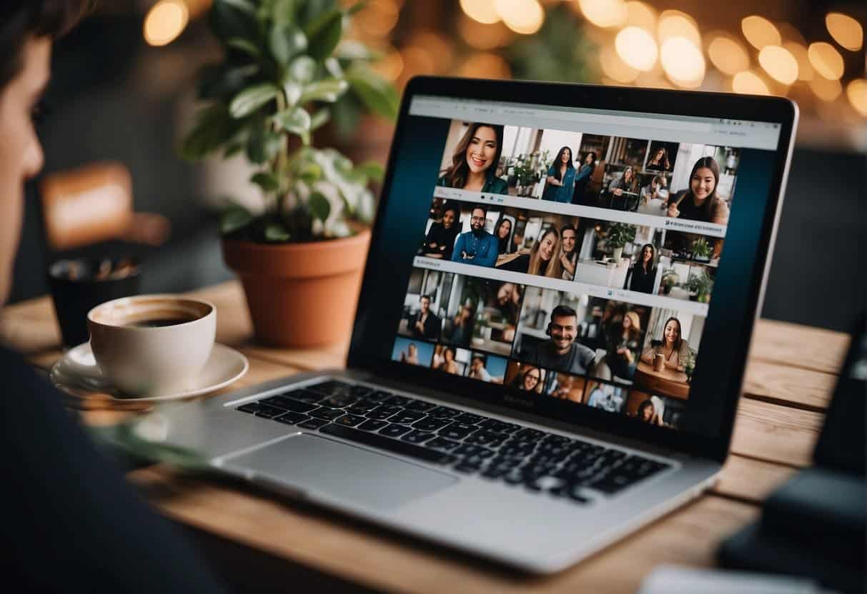 A vibrant online community of bloggers and vloggers collaborating and sharing innovative content and strategies to grow their platforms