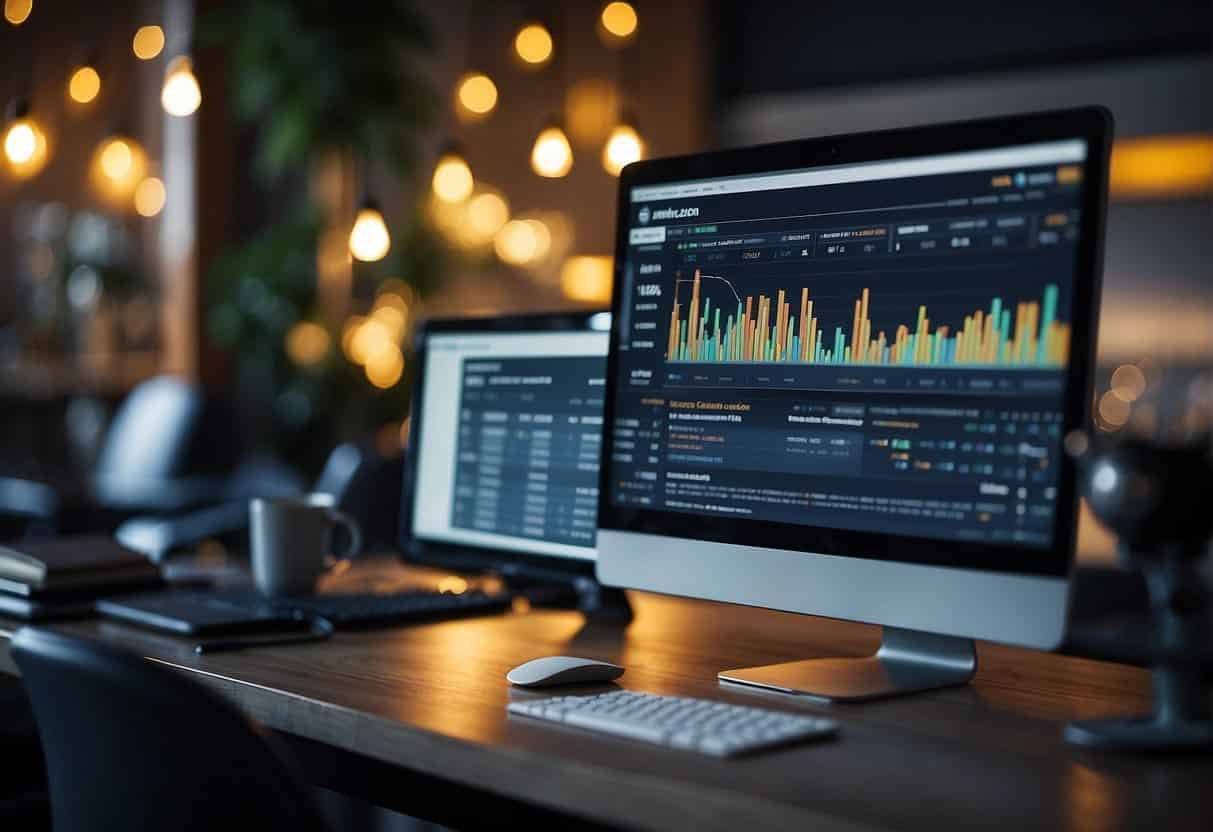 Analyze blog performance with SEO and organic traffic data. Use analytics tools on a computer screen to track and improve blog metrics