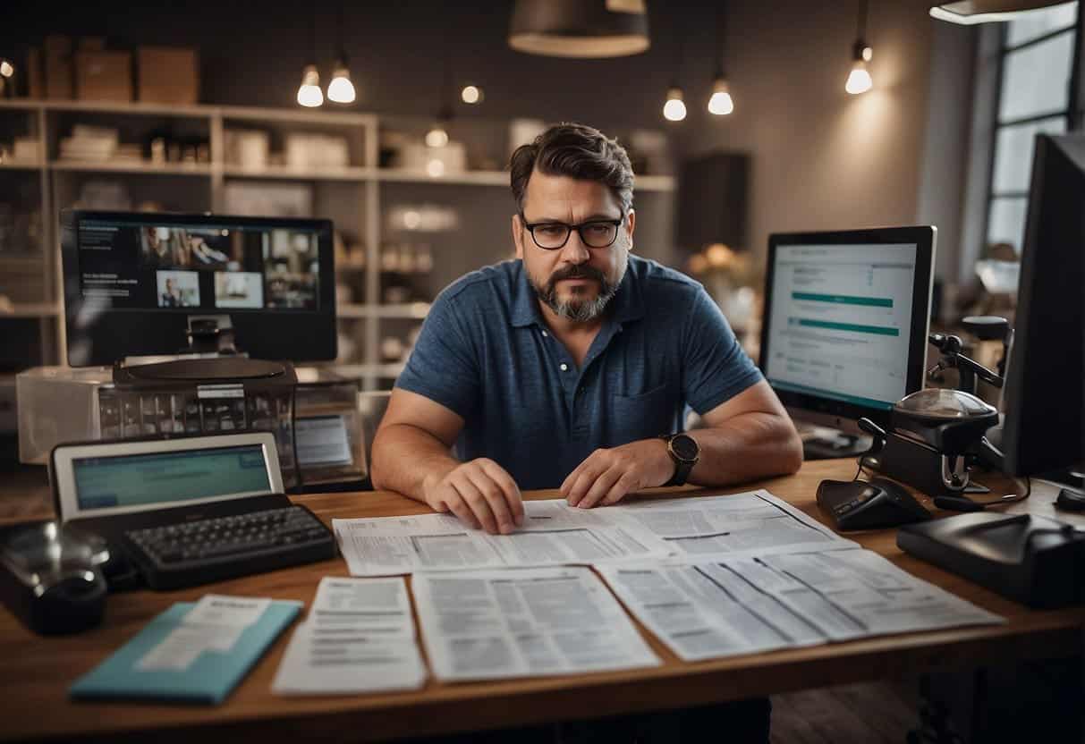 A small business owner compares prices of different CRM options, weighing cost and value