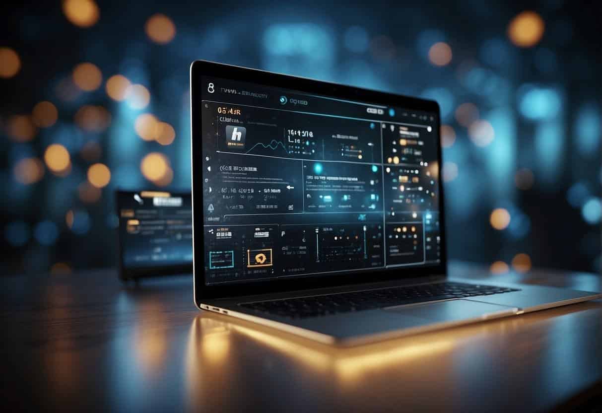 A modern web application layout with advanced CSS Grid techniques, showcasing different sections and elements in a dynamic and visually appealing design