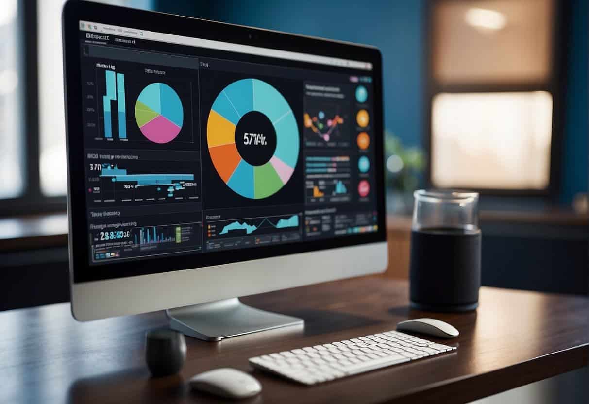 Cookieless Future - A computer screen displaying various digital marketing tools and data analytics, with a cookie icon crossed out in the corner