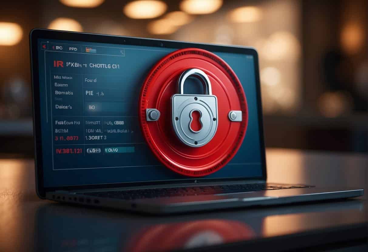 A computer screen displaying a seamless and personalized user interface, with a lock symbol representing trust. A cookie jar with a red "no" symbol, symbolizing the cookieless future