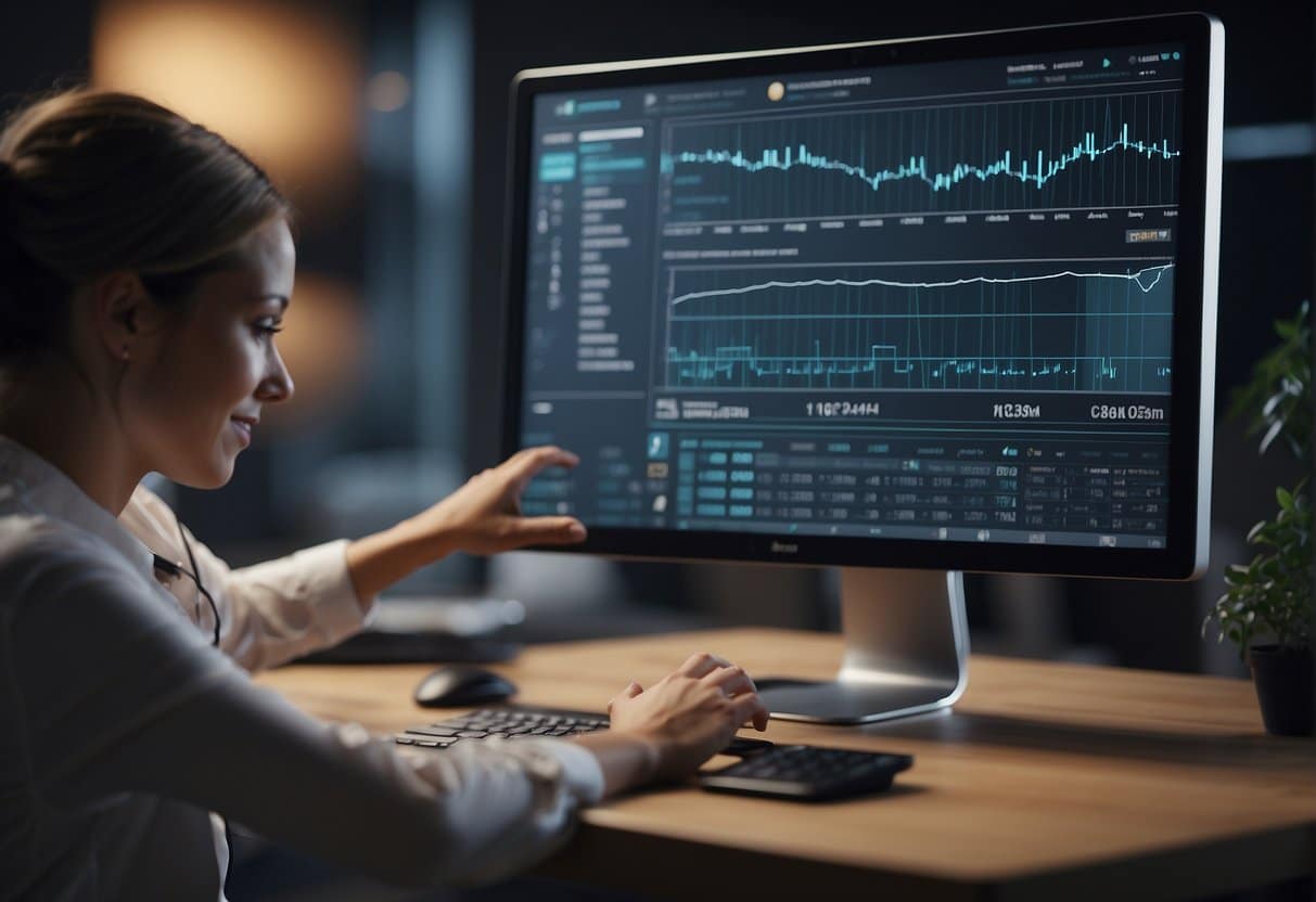 AI and Machine Learning algorithms working with CDPs to personalize marketing. Data flowing into a central system, algorithms processing, and targeted marketing campaigns being generated