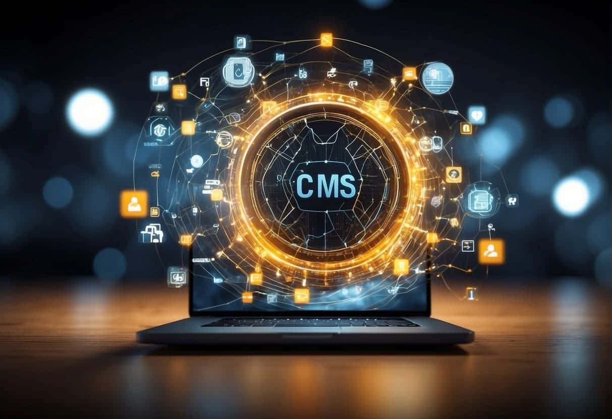 Various technologies and platforms connect CMS with headless commerce. A network of interconnected systems and interfaces
