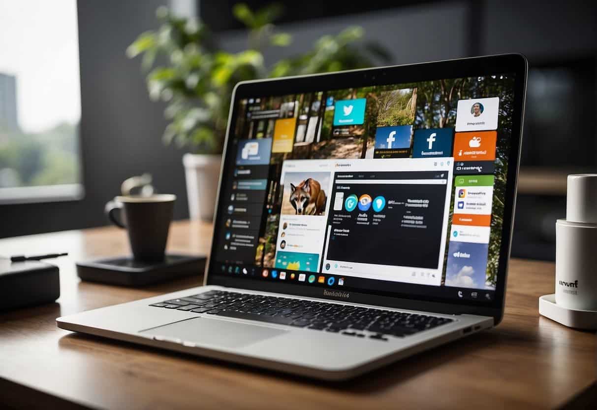Hootsuite's dashboard displays various social media platforms being managed with streamlined efficiency. Posts, comments, and analytics are organized and easily accessible