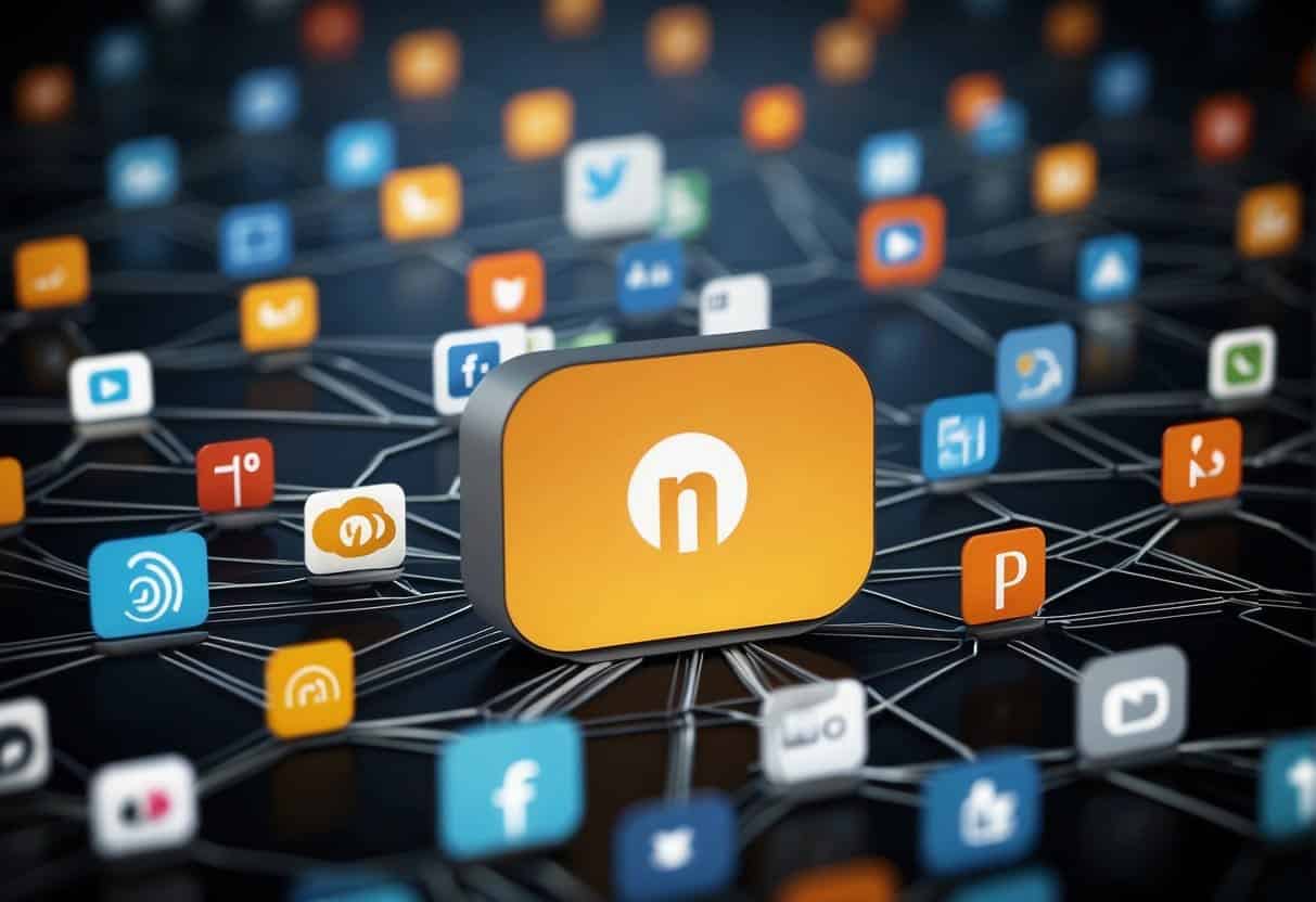 Multiple channels, represented by icons (e.g., social media, email, website), converge into Adobe Marketing Cloud, with arrows indicating seamless integration