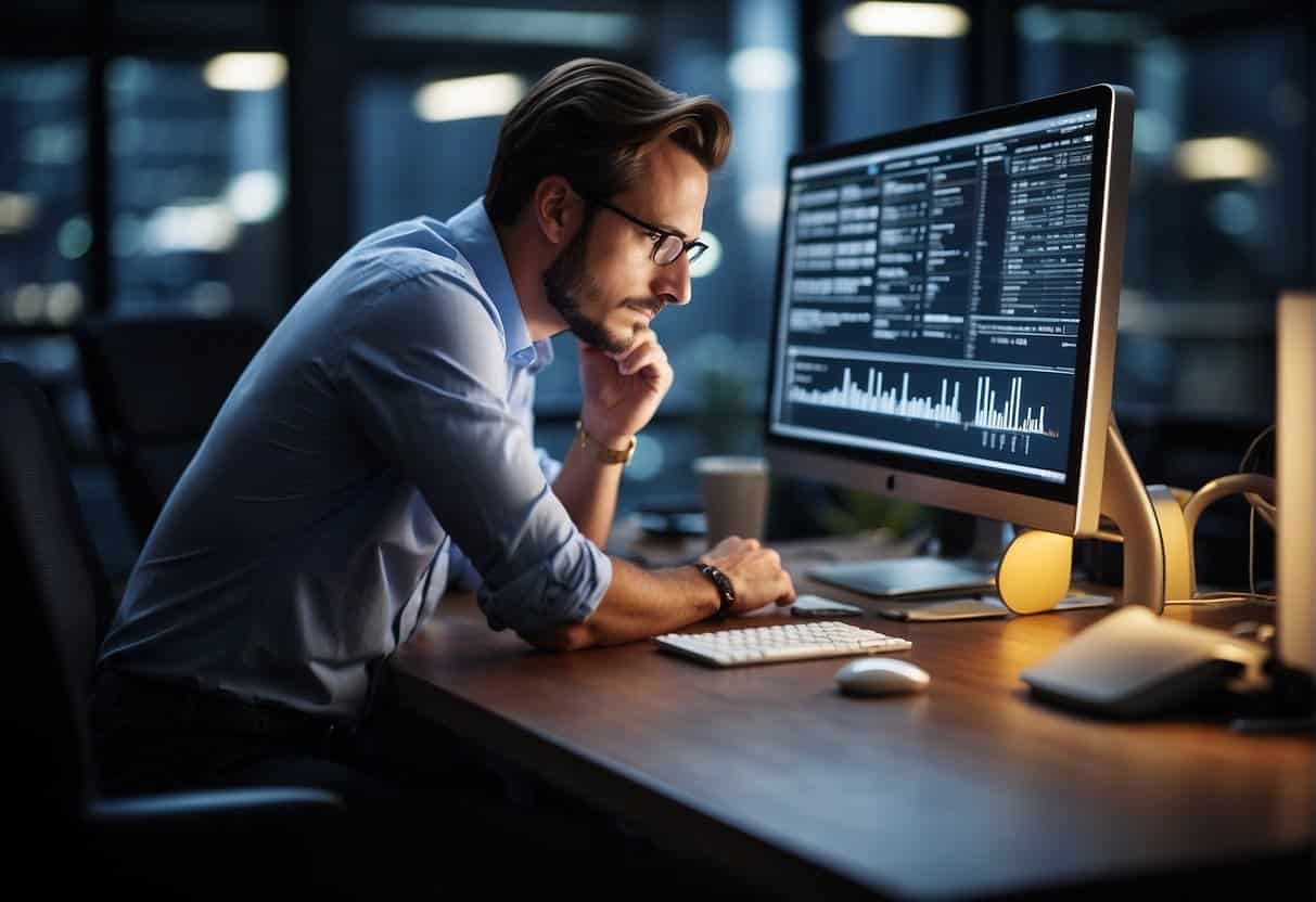 SEO professionals analyzing data, creating content, and optimizing websites for search engines