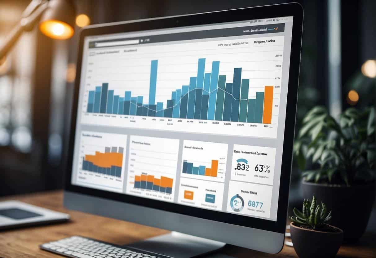 The Backlink Analytics Dashboard is being used to analyze backlinks with SEMrush. Multiple tabs and graphs are displayed, showing various data points and metrics