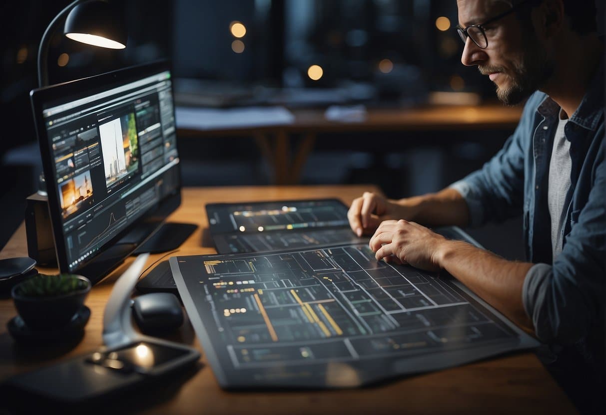 A designer finalizes layout, adjusts colors, and tests responsiveness for a web design post-launch