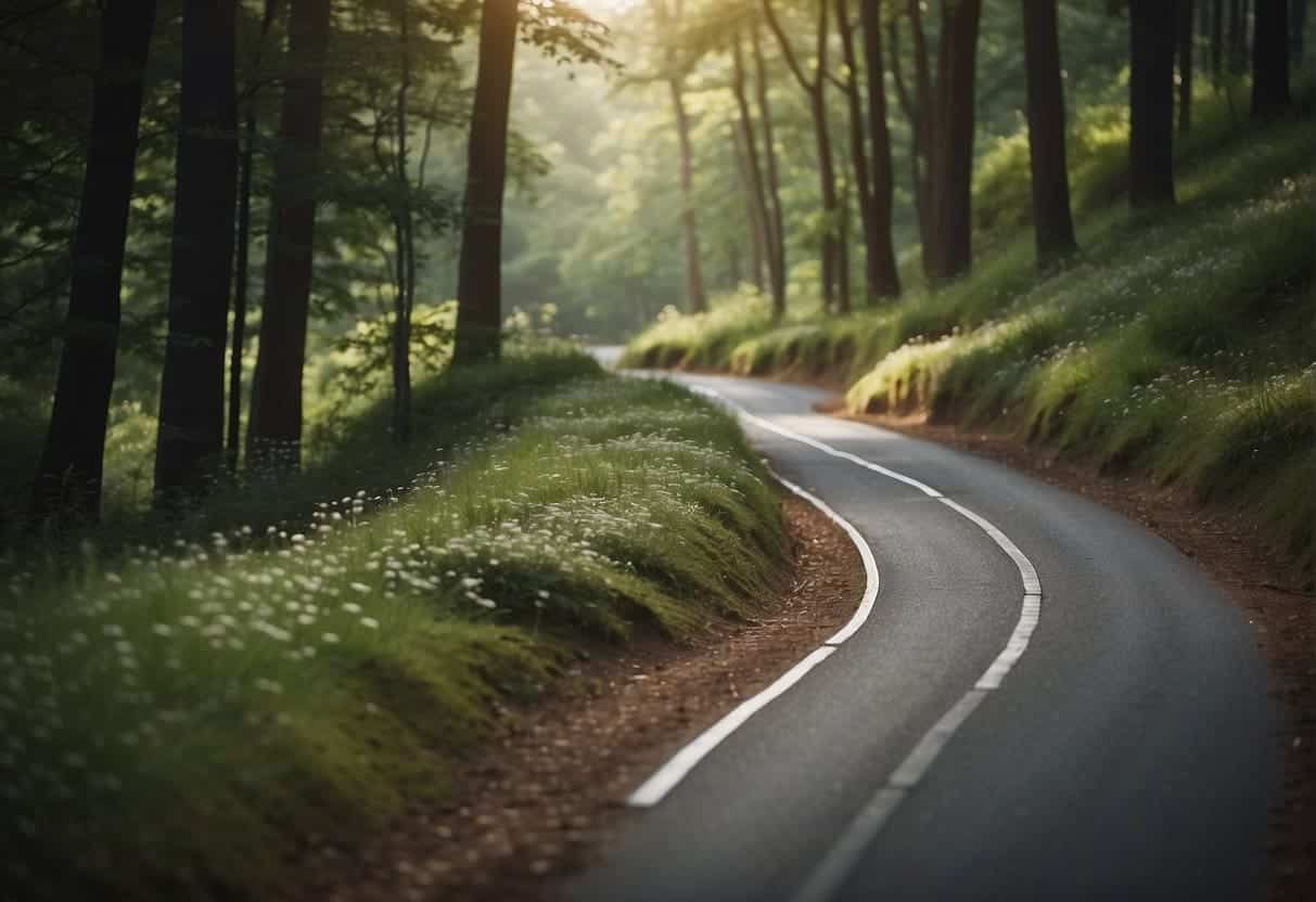 A winding road leads from impressions to clicks, with various touchpoints along the way