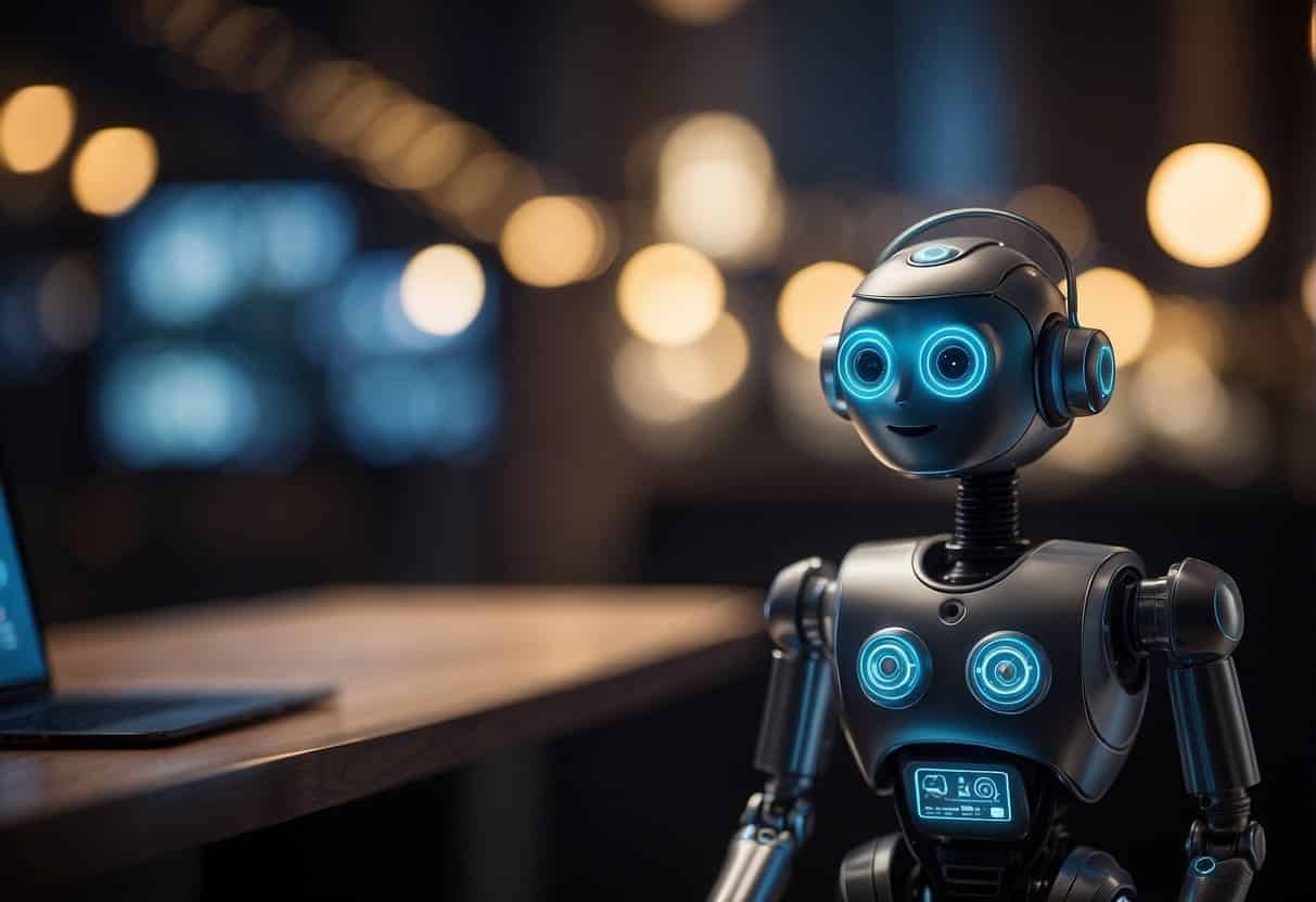 An AI chatbot engages with a customer, providing helpful and budget-friendly marketing strategies. The chatbot's interface is user-friendly and visually appealing