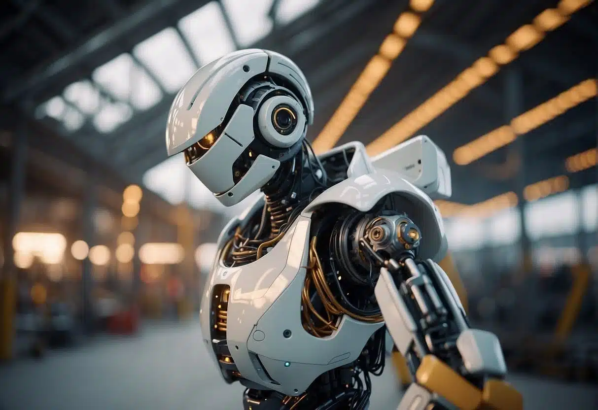 Robotic arms assemble precise, high-quality structures using AI in a futuristic construction site