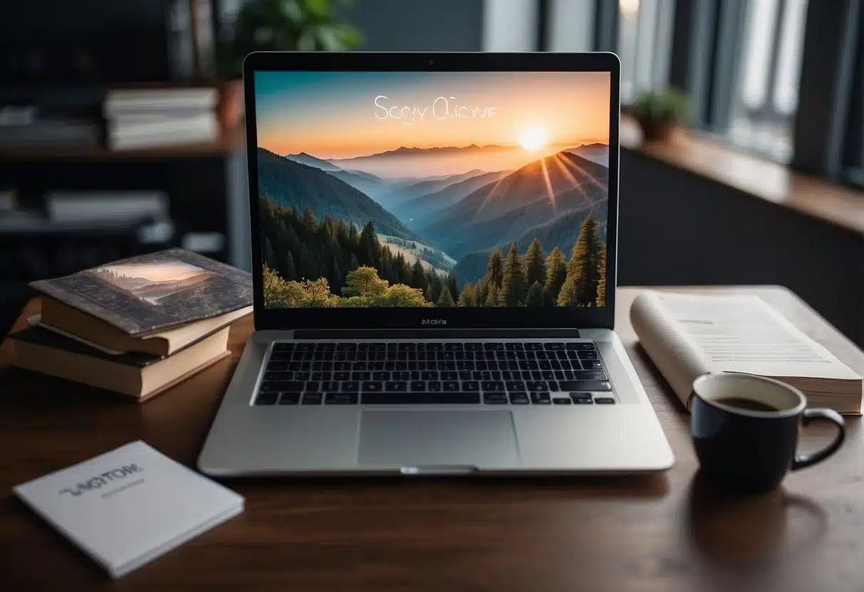 AI training materials, books, and a laptop on a desk. A beginner-friendly atmosphere with no technical skills required