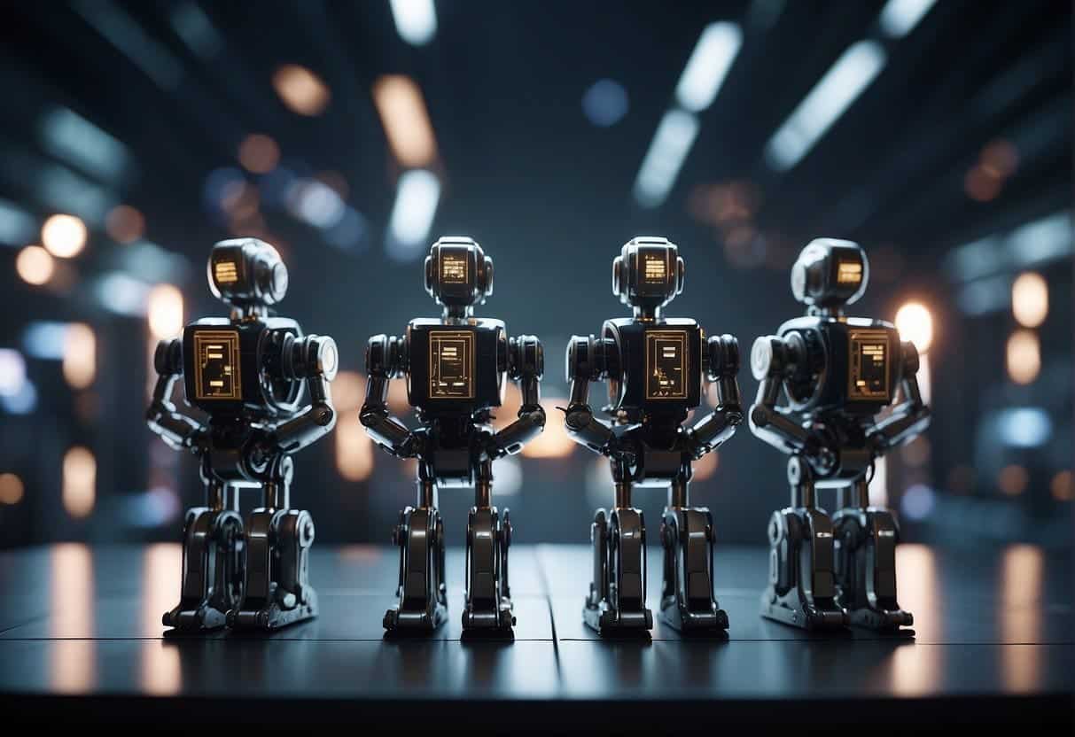 A group of diverse AI characters collaborate to solve complex problems, breaking through limitations