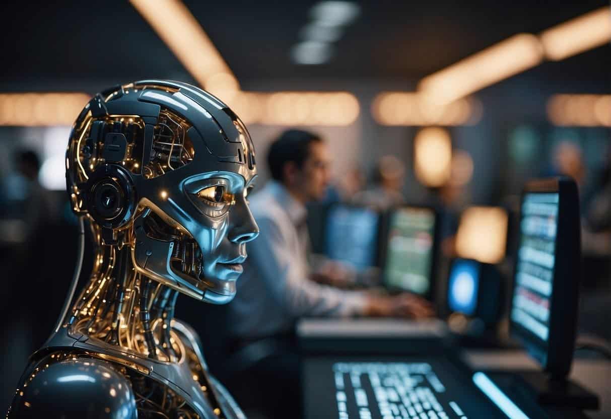 AI models and algorithms analyzing data for computer vision in small enterprises