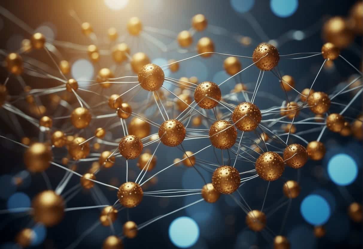 A network of interconnected nodes representing various AI competencies, surrounded by data streams and algorithms, symbolizing the development of an AI competency framework
