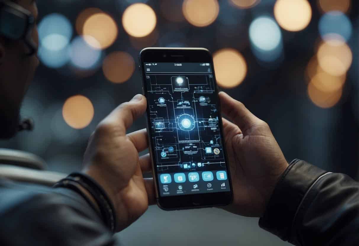 A human and an AI work together, exchanging information and ideas through various digital interfaces and tools