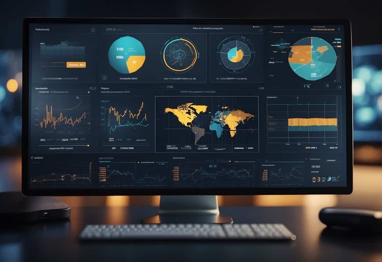 Data visualization tools in action, with AI algorithms processing and displaying complex data sets. Best practices in use, showcasing the power of AI-driven visualization