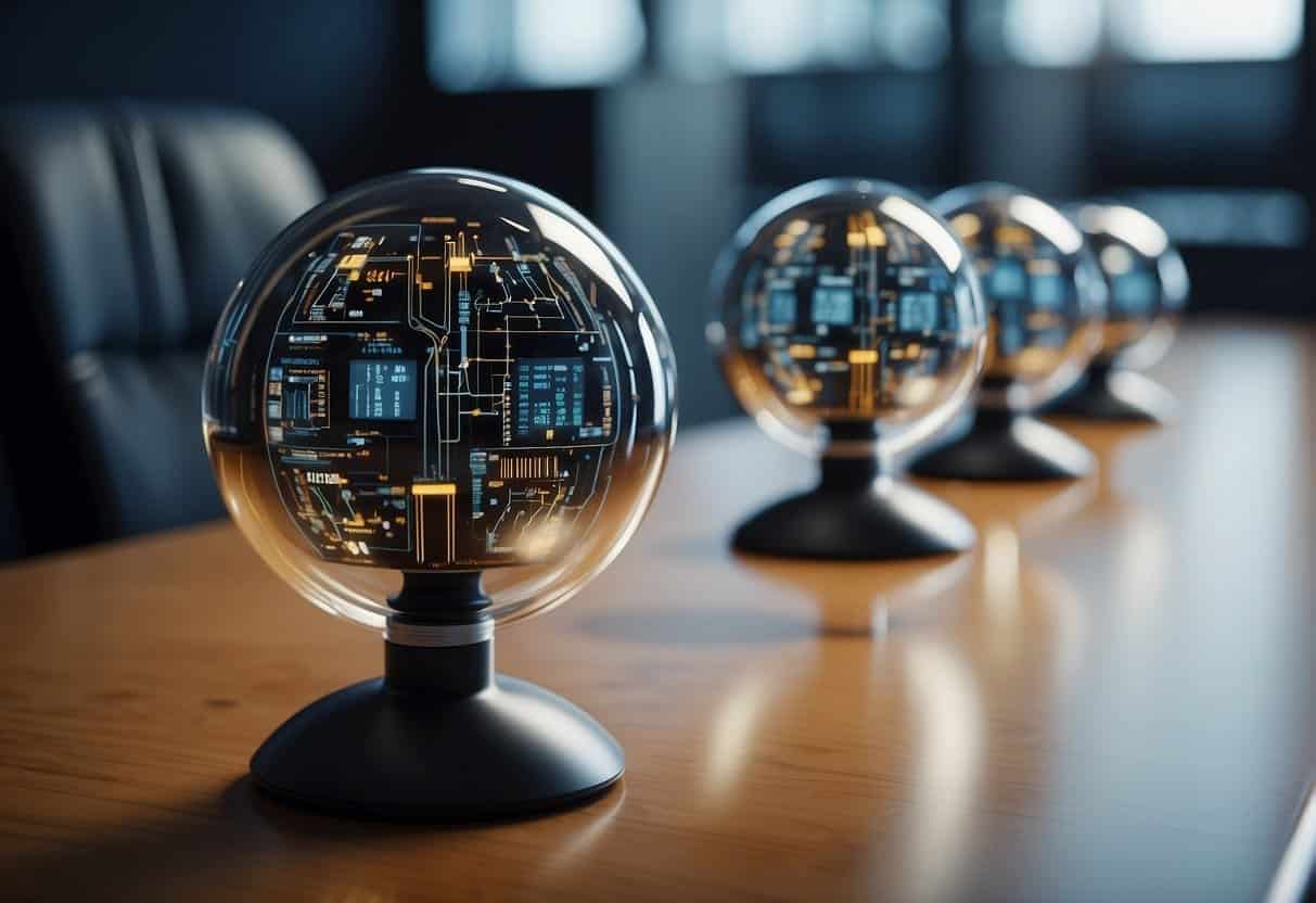 AI systems merging and operating together, depicting interconnected decision-making processes in action