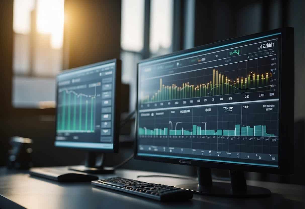 An AI system monitors and adjusts energy use in a small business, optimizing efficiency and sustainability. Renewable energy sources are integrated seamlessly into the system